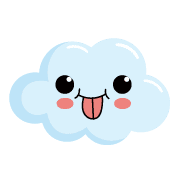 อิโมจิไลน์ cute light blue cloud emoji