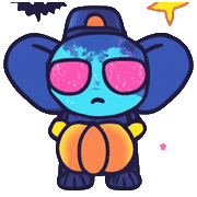 อิโมจิไลน์ Colorful Halloween Elephant Emoji