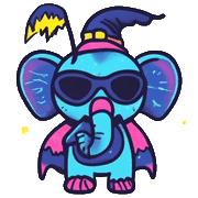 อิโมจิไลน์ Colorful Halloween Elephant Emoji