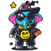 อิโมจิไลน์ Pop Halloween! Elephant Emojis 2