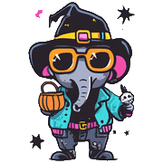 อิโมจิไลน์ Pop Halloween! Elephant Emojis 2