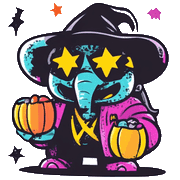 อิโมจิไลน์ Pop Halloween! Elephant Emojis 2