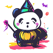 อิโมจิไลน์ Colorful Halloween Panda Emoji