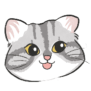 อิโมจิไลน์ Auspicious gray cat emoji