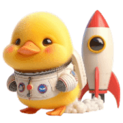 อิโมจิไลน์ Little Chubby Duck Astronaut