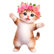 อิโมจิไลน์ Chubby Kitten Emoji Flower crown 2