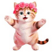 อิโมจิไลน์ Chubby Kitten Emoji Flower crown 2