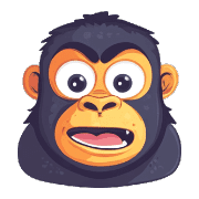 อิโมจิไลน์ Pop Gorilla Face Emojis 01