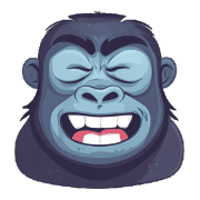 อิโมจิไลน์ Pop Gorilla Face Emojis 01