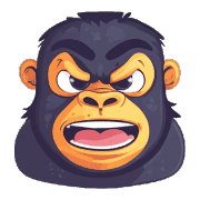 อิโมจิไลน์ Pop Gorilla Face Emojis 01