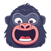 อิโมจิไลน์ Pop Gorilla Face Emojis 01