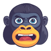 อิโมจิไลน์ Pop Gorilla Face Emojis 01