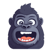 อิโมจิไลน์ Pop Gorilla Face Emojis 01