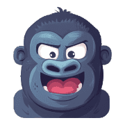 อิโมจิไลน์ Pop Gorilla Face Emojis 02