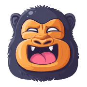 อิโมจิไลน์ Pop Gorilla Face Emojis 02