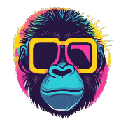 อิโมจิไลน์ Cool Gorilla Face Emojis 80s Style 02