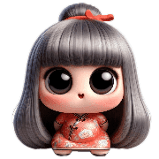 อิโมจิไลน์ Retro cheongsam Q tender little girl