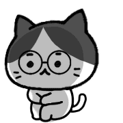 อิโมจิไลน์ Gray and white cat with glasses Emoji