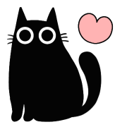 Move! Loose Emoji of a black cat.