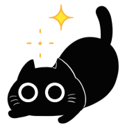 Move! Loose Emoji of a black cat.