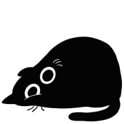 Move! Loose Emoji of a black cat.