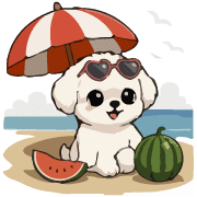 Fluffy White Maltipoo Holiday Dog Emoji รูปที่ 23