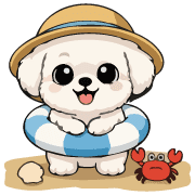 Fluffy White Maltipoo Holiday Dog Emoji รูปที่ 24