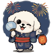 Fluffy White Maltipoo Holiday Dog Emoji รูปที่ 25