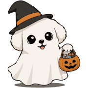 Fluffy White Maltipoo Holiday Dog Emoji รูปที่ 28