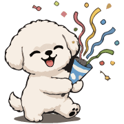 Fluffy White Maltipoo Holiday Dog Emoji รูปที่ 37