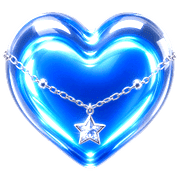 Neon Y2K Puffy Heart Emoji