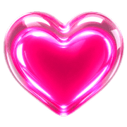 Neon Y2K Puffy Heart Emoji