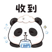 雲汽水貓熊｜輕鬆收尾 – LINE表情貼 預覽 2