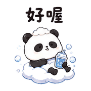 雲汽水貓熊｜輕鬆收尾 – LINE表情貼 預覽 3