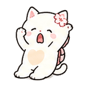 線條櫻花貓無字表情貼 0804-26 預覽 8